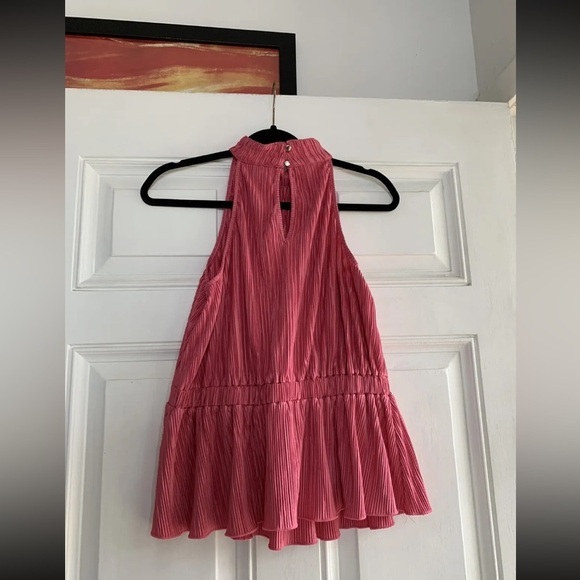 7th Avenue Design Studio Sleeveless Pleated  Top Medium‎ New York & Company Pink - Picture 5 of 6